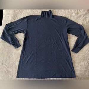 Vintage Orvis Navy Blue Turtleneck Long Sleeve Shirt Lightweight Base Layer XL
